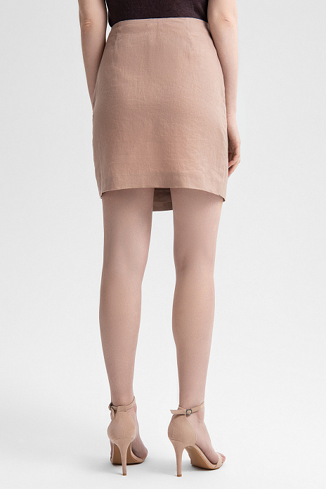 Юбка изо льна, цвет Пудровый