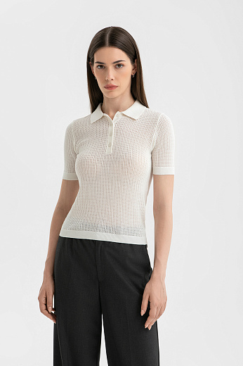 Поло из хлопка и шелка