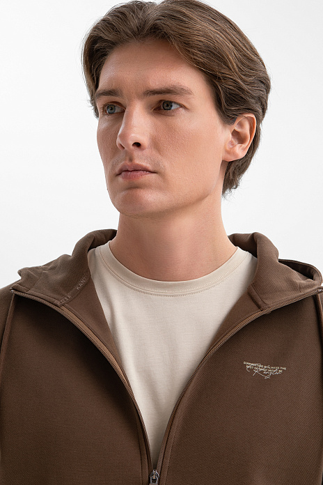 Толстовка на молнии с капюшоном, цвет Коричневый