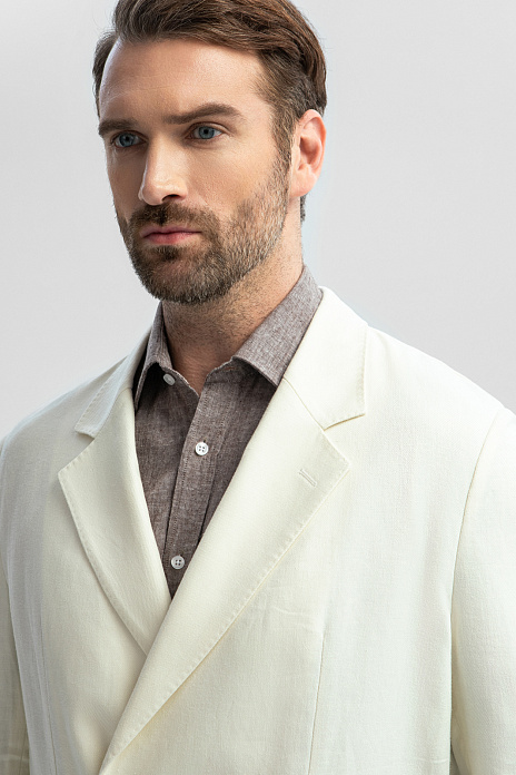 Костюм изо льна и тенсела с двубортным пиджаком, цвет 