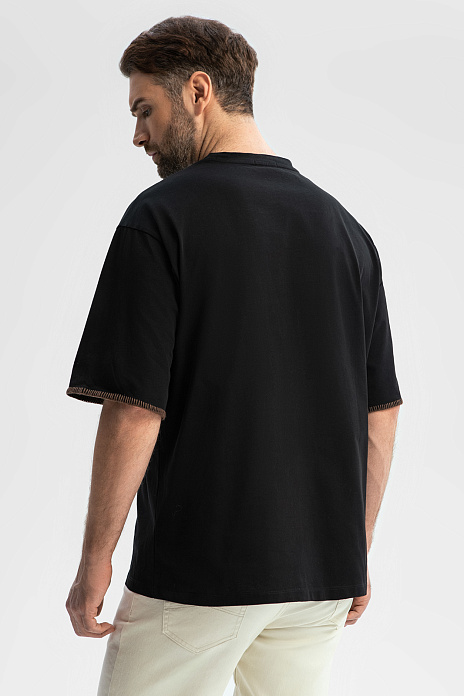 Черная хлопковая футболка оверсайз, цвет Черный