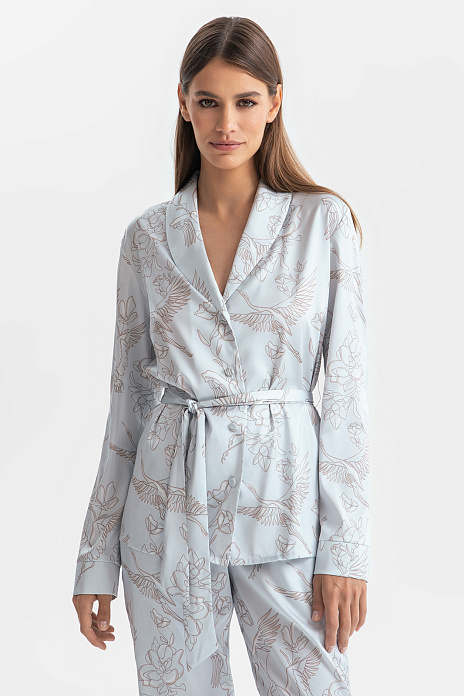 Рубашка пижамная серого цвета, цвет Серый светлый