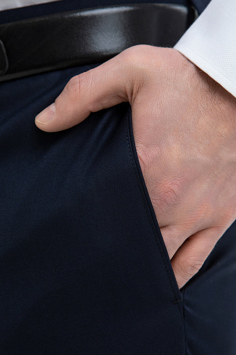 Брюки из смесовой шерсти, цвет Синий темный