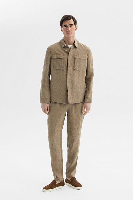 Брюки изо льна, лимитированная коллекция, цвет Бежевый