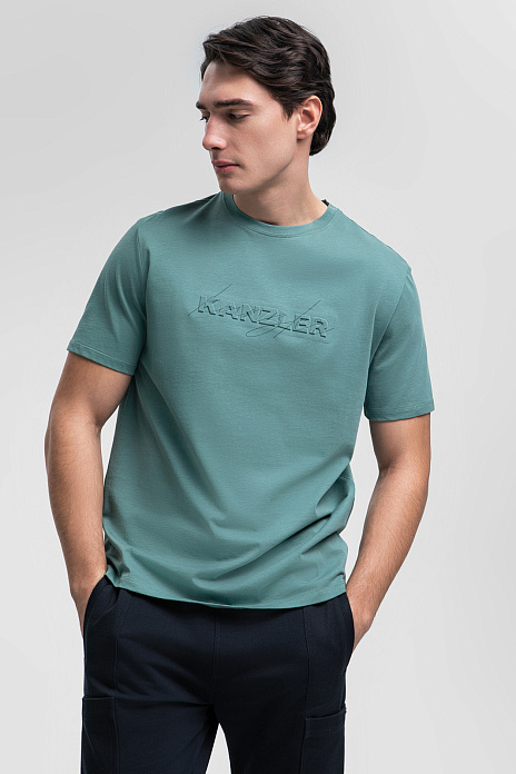 Зеленая хлопковая футболка, цвет Зеленый