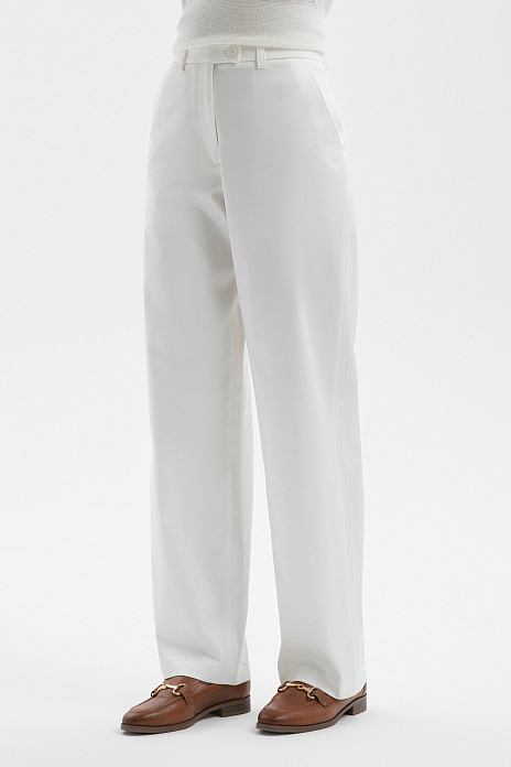 Брюки из хлопка и тенсела, цвет Белый