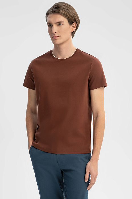 Футболка из мерсеризованного хлопка, цвет Коричневый