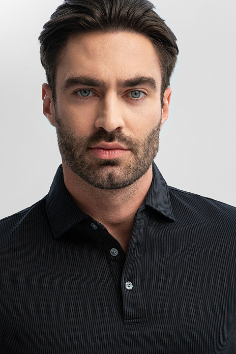 Поло из мерсеризованного хлопка, цвет Черный