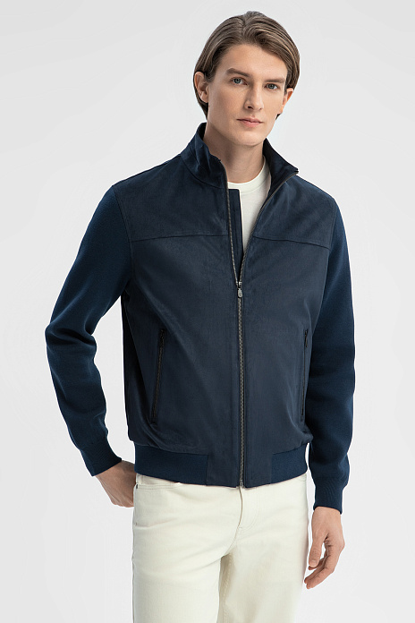 Куртка из алькантары, цвет Синий темный