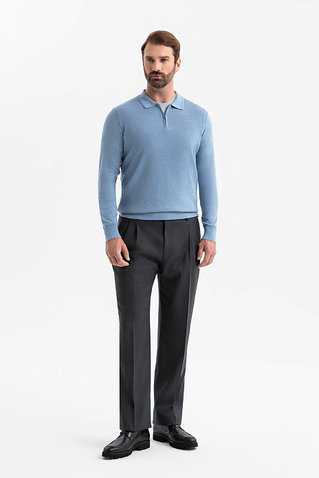 Брюки из шерсти, устойчивой к сминанию и загрязнениям, цвет Синий темный