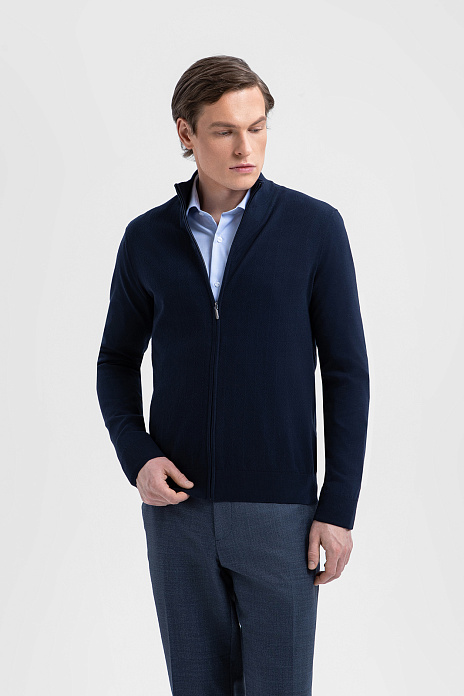 Кардиган из хлопка Пима, цвет Синий темный