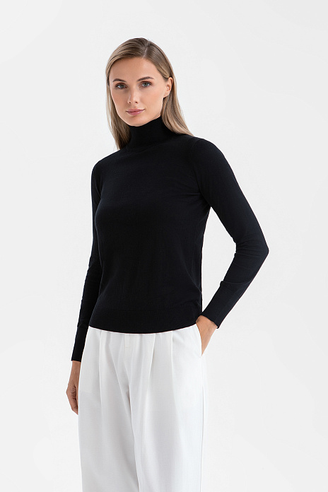 Водолазка из хлопка и шелка, цвет Черный