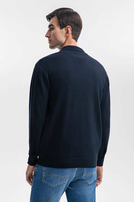 Джемпер из хлопка и кашемира, цвет Синий темный