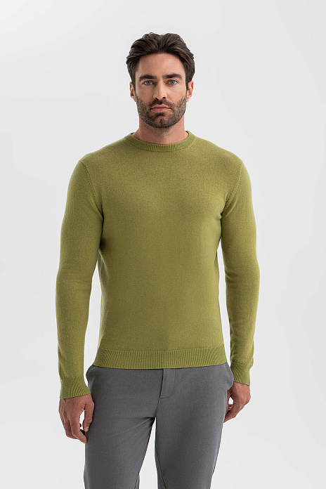 Джемпер из шерсти и кашемира, цвет Зеленый светлый