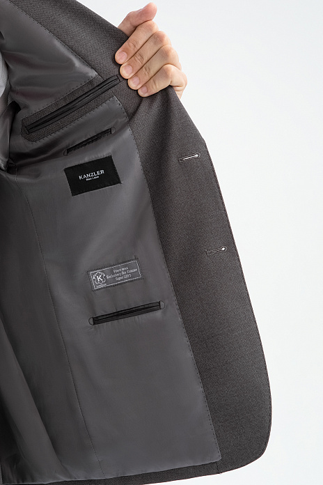 Пиджак из шерсти и шелка с водоотталкивающей обработкой, цвет Серый