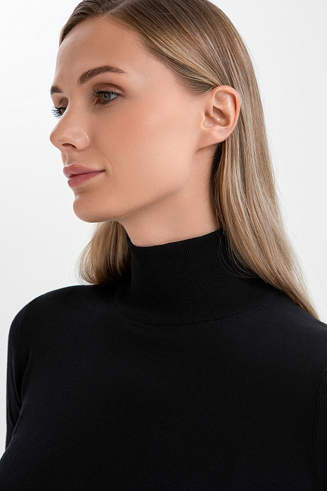 Водолазка из хлопка и шелка, цвет Черный