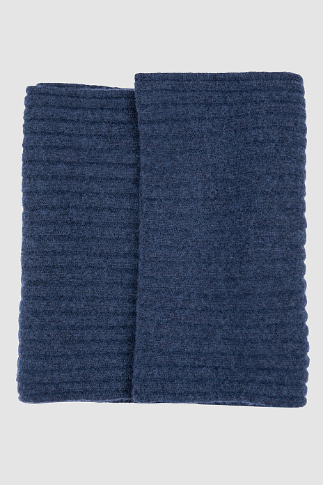 Синий шерстяной шарф, цвет Синий