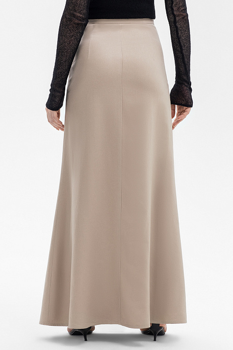 Юбка изо льна и тенсела, цвет Бежевый