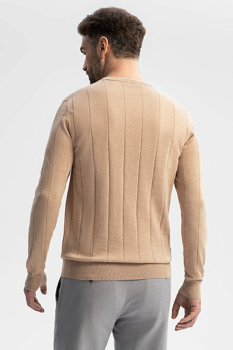 Джемпер из хлопка, шелка и льна, цвет Бежевый