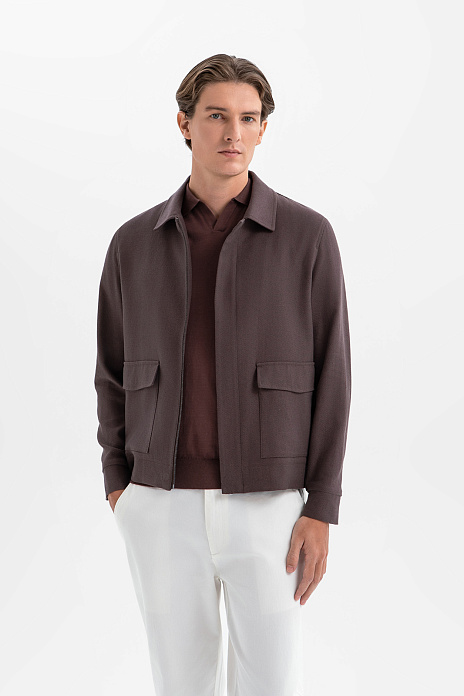 Куртка из хлопка и льна, цвет Коричневый