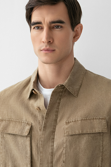 Рубашка изо льна, лимитированная коллекция, цвет Бежевый