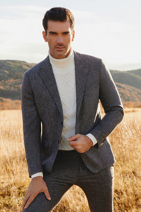 Пиджак Limited edition из итальянской шерстяной ткани Bottoli, цвет Серый