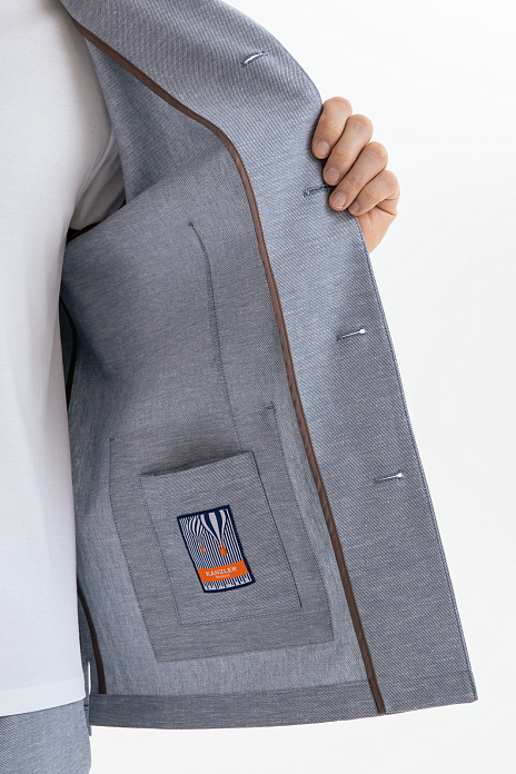 Пиджак из хлопка и льна, цвет Голубой