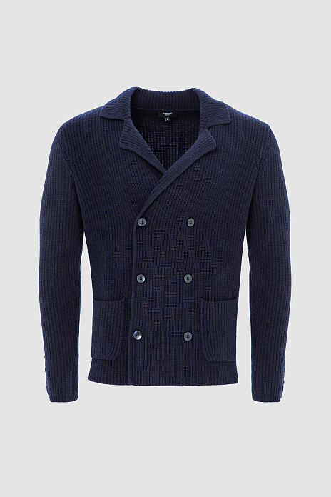 Кардиган из шерсти, цвет Синий темный