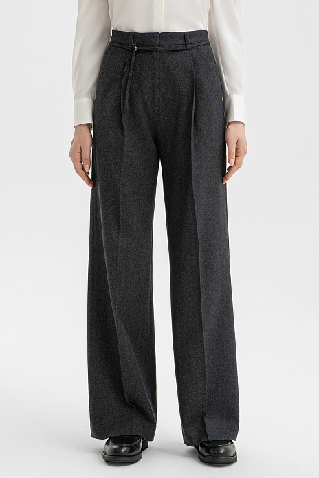 Брюки из шерсти, цвет Серый темный
