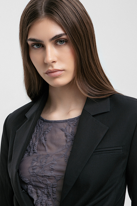 Жакет из хлопка и тенсела, цвет Черный