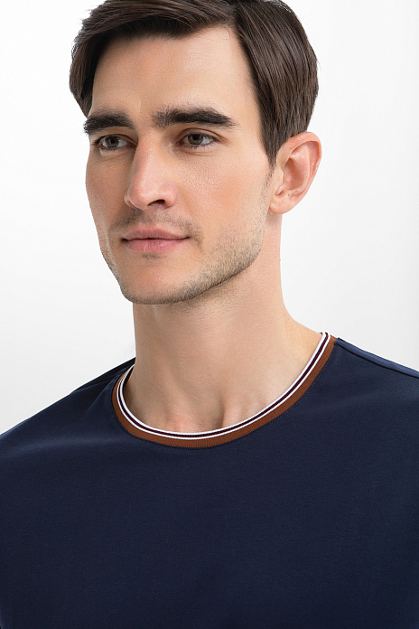 Футболка из мерсеризованного хлопка, цвет Синий темный