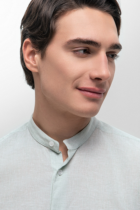 Сорочка из австрийской ткани Getzner, цвет Зеленый светлый