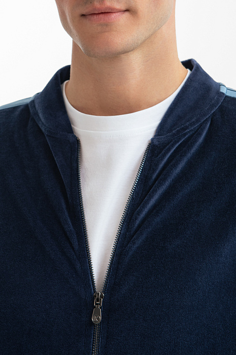 Толстовка из хлопка с лампасами, цвет Синий