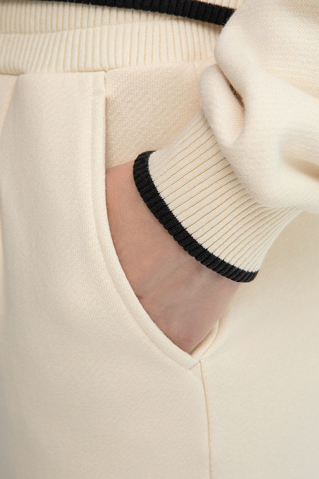 Брюки спортивные из хлопка, цвет Молочный