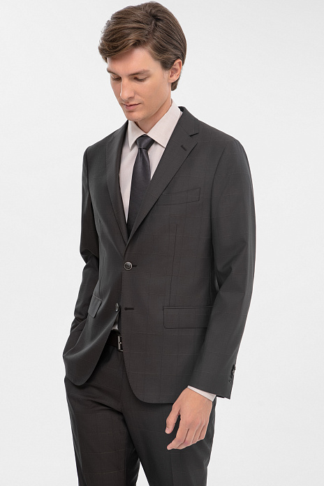 Пиджак из шерсти, устойчивой к сминанию, цвет Коричневый темный