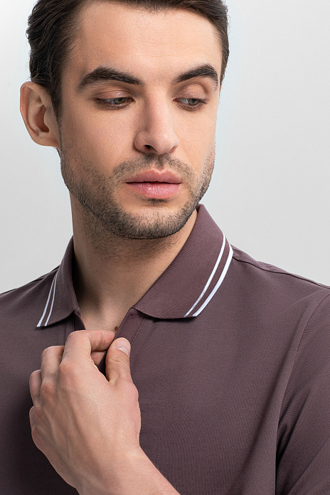 Поло из мерсеризованного хлопка, цвет Мокко