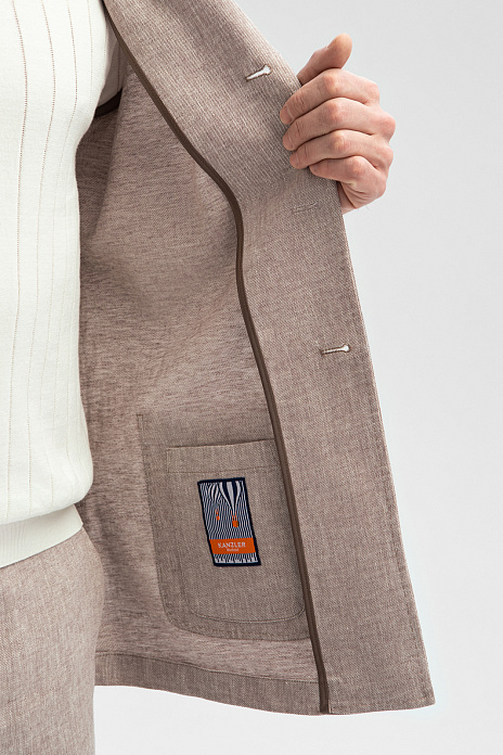 Пиджак изо льна и хлопка, цвет Бежевый