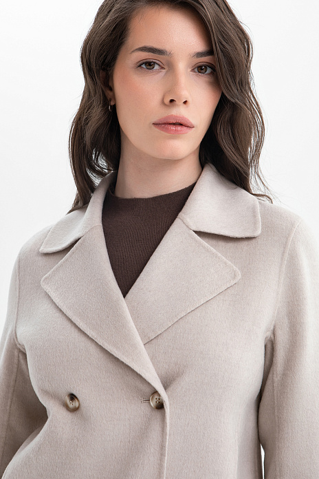 Полупальто-жакет из смесовой шерсти, цвет Бежевый