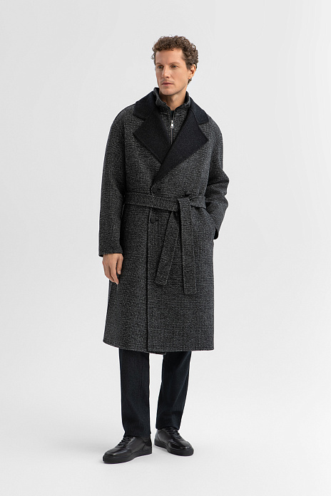 Пальто с жилетом из смесовой шерсти, цвет Серый