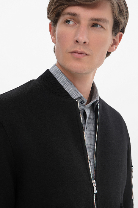 Бомбер из смесовой шерсти, лимитированная коллекция, цвет Черный