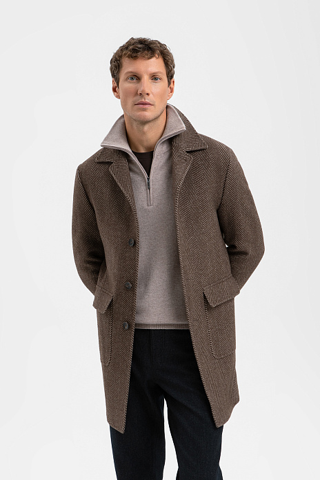 Пальто из шерсти и кашемира, лимитированная коллекция, цвет Коричневый