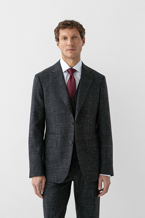Пиджак из шерсти, льна и шёлка, цвет Антрацит