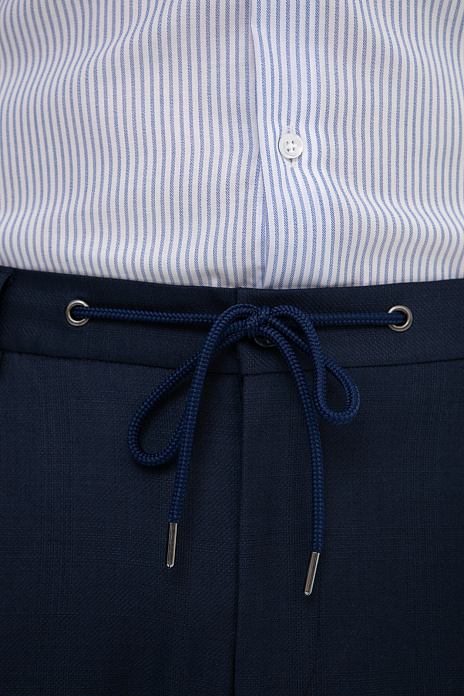 Брюки из шерсти, устойчивой к сминанию, цвет Синий темный